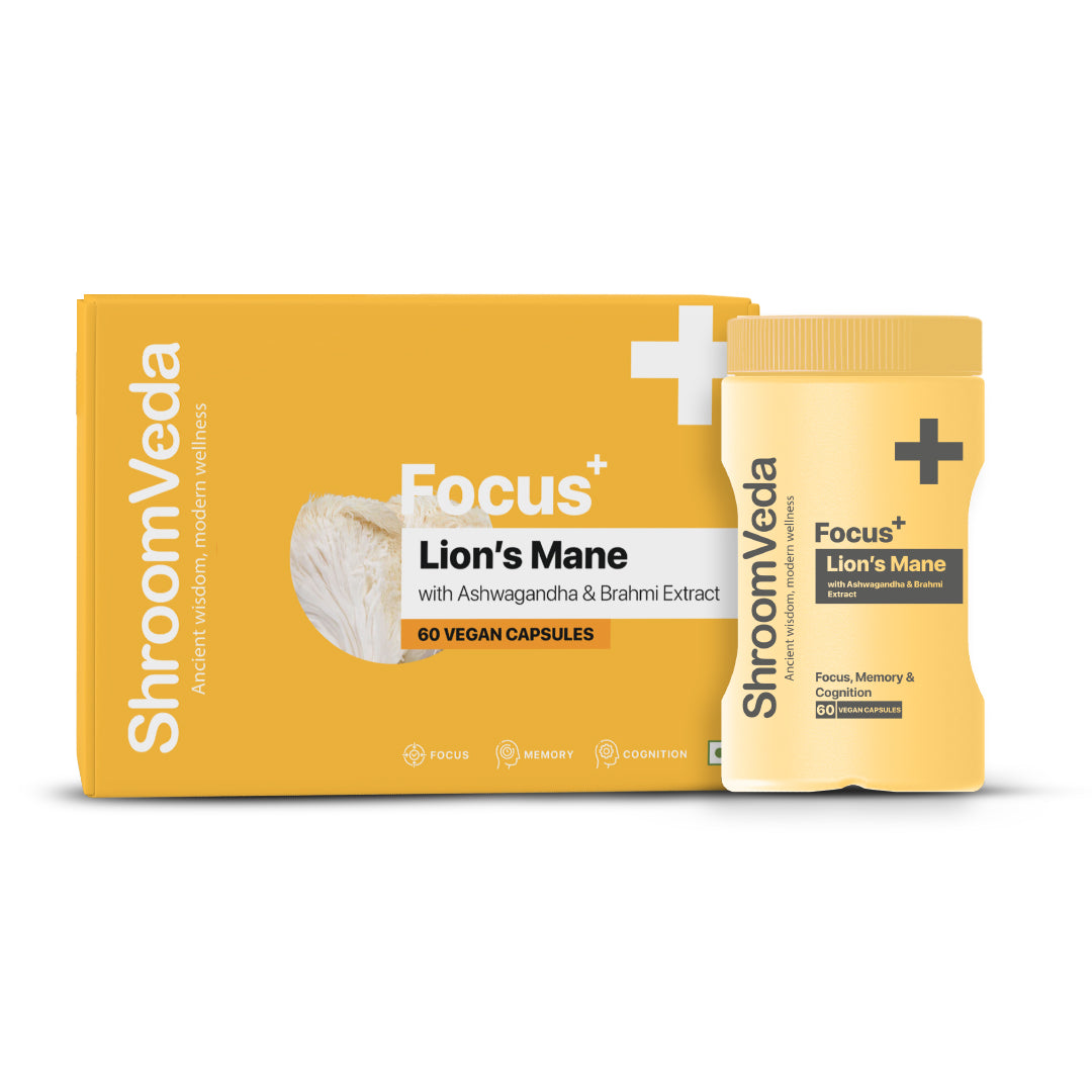 
                  
                    Focus⁺ Lions mane Extract With Ashwagandha & Brahmi Extract
                  
                