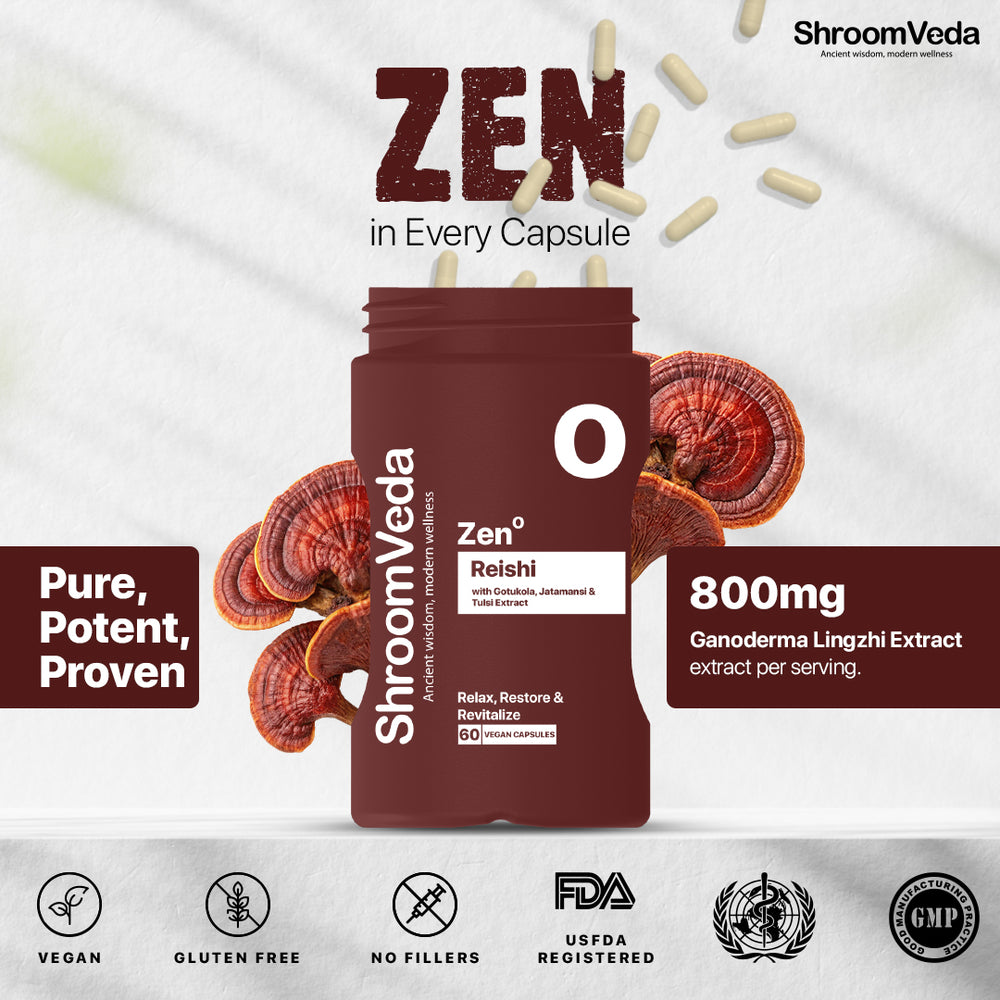 
                  
                    Zen° Reishi Extract With Gotukola, Jatamansi & Tulsi
                  
                
