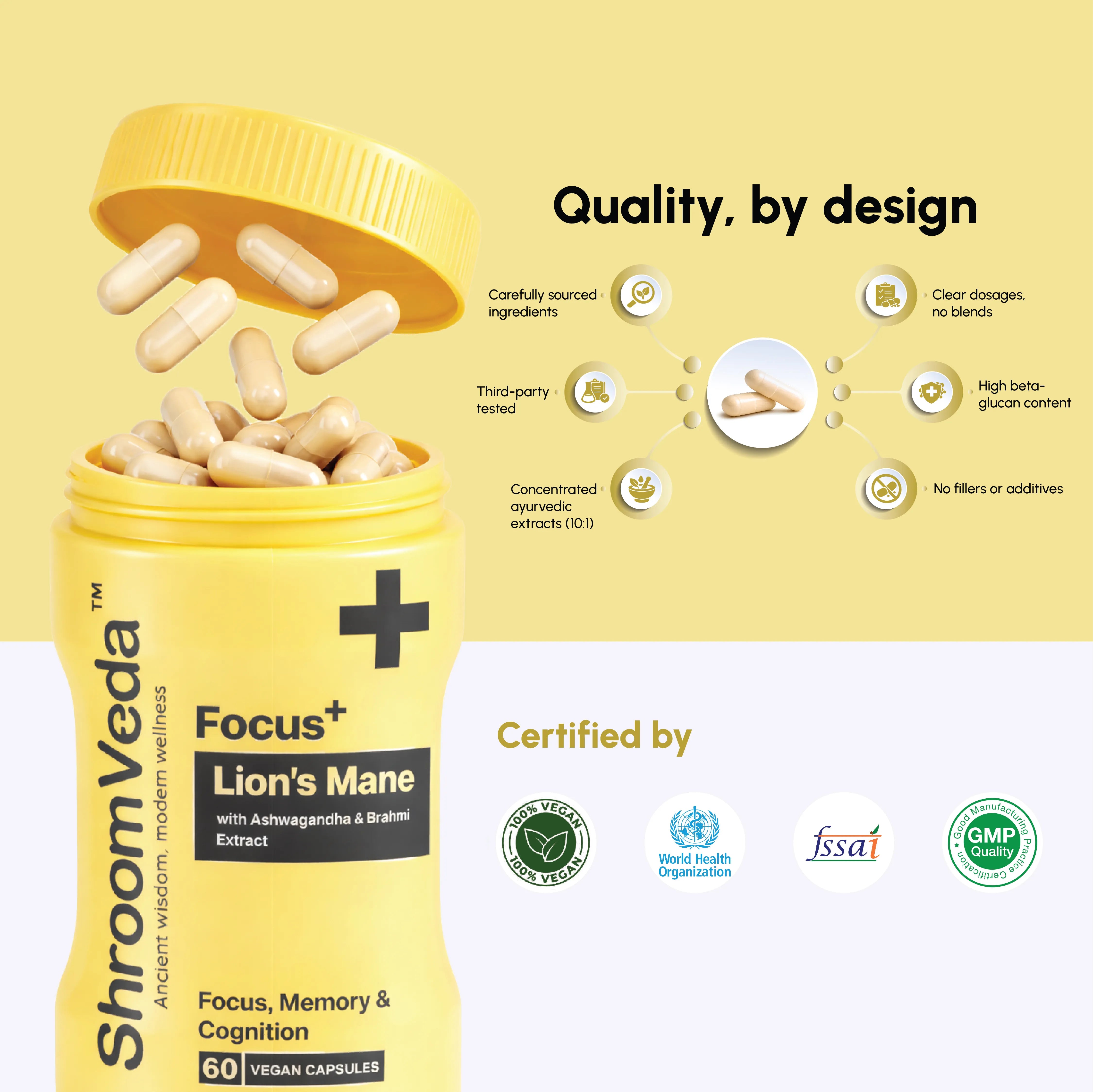 ShroomVeda Focus⁺ (60 vegan capsules)